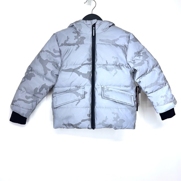 Members Mark Reflective Gray Camo Full Zip Winter Puffer Jacket New Nwt Size 2T - Picture 1 of 15